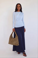Blueberry Gathered Maxi Dress