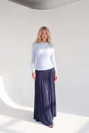 Blueberry Gathered Maxi Dress