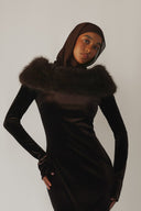 The Laila Velvet Gala Gown is the embodiment of winter luxury — a striking blend of opulence, sophistication, and sculpted elegance. Designed for evenings that call for unforgettable presence, this gown features a rich velvet silhouette that glides effortlessly over the body, creating a refined, statuesque shape.